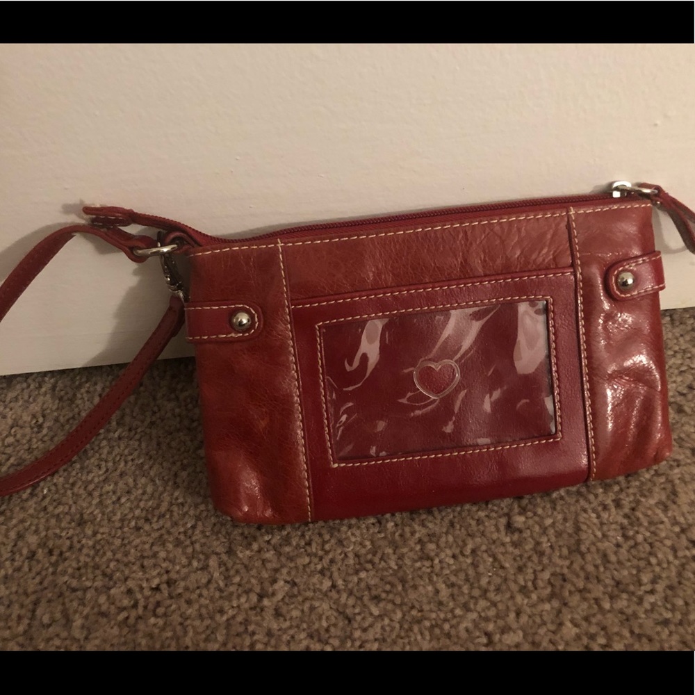 Small Red Faux Leather Purse